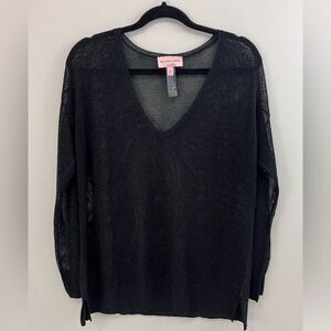 Chicos Black Label Mesh Sweater Size Medium